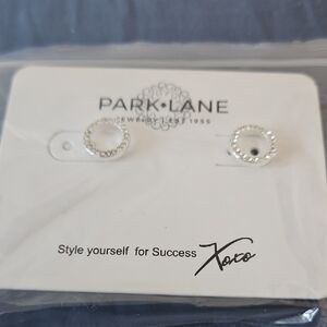 Park Lane Sparkling Silver Circle Earrings